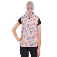 Ice Cream Donut Sweets Candie Women s Button Up Vest by Apenda