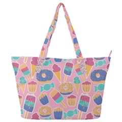 Ice Cream Donut Sweets Candie Full Print Shoulder Bag by Apenda
