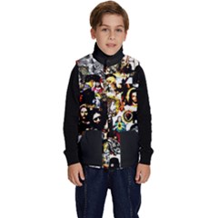 Jesus Christ Modern Halftone Pattern Kid s Button Up Puffer Vest by snek