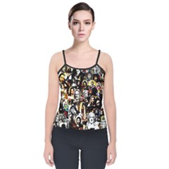 Jesus Christ Modern Halftone Pattern Velvet Spaghetti Strap Top by snek