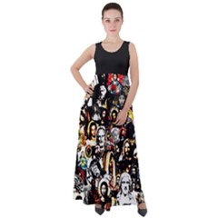Jesus Christ Modern Halftone Pattern Empire Waist Velour Maxi Dress by snek