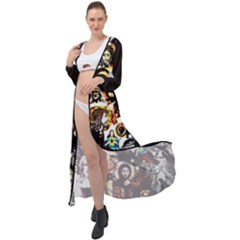 Jesus Christ Modern Halftone Pattern Maxi Chiffon Beach Wrap by snek