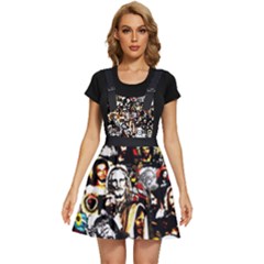 Jesus Christ Modern Halftone Pattern Apron Dress by snek