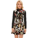 Jesus Christ Modern Halftone pattern Long Sleeve Velour Longline Dress View1