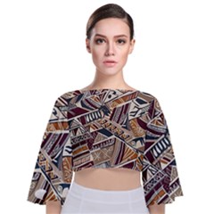 Tribal Collection 3 Tie Back Butterfly Sleeve Chiffon Top by retrotoomoderndesigns
