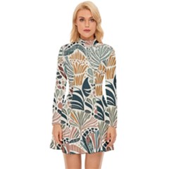Tribal Collection 8 Long Sleeve Velour Longline Dress by retrotoomoderndesigns