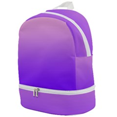 Cotton Candy Pink To Indigo Violet Linear Gradient Zip Bottom Backpack by GradientsOmbre
