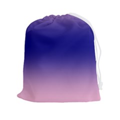 Cotton Candy Pink To Navy Blue Bilinear Gradient Drawstring Pouch (2xl) by GradientsOmbre