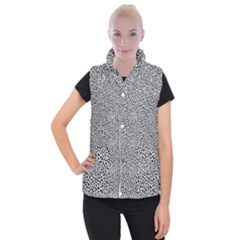 Black White Leopard Women s Button Up Vest by DinkovaArt