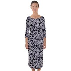 Giraffe Pattern (2) Quarter Sleeve Midi Bodycon Dress by DinkovaArt