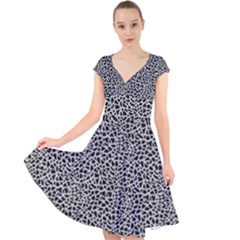 Giraffe Pattern (2) Cap Sleeve Front Wrap Midi Dress by DinkovaArt