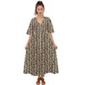 Beige Snake Pattern Kimono Sleeve Boho Dress View1