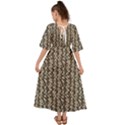Beige Snake Pattern Kimono Sleeve Boho Dress View2