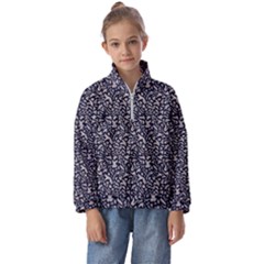 Brown Giraffe Pattern Kids  Half Zip Hoodie by DinkovaArt