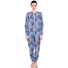 Blue Roses Onepiece Jumpsuit (ladies) by DinkovaArt