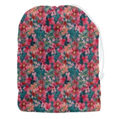 Red Flowers 2 Drawstring Pouch (3xl) by DinkovaArt