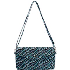 Turquoise Snake  Removable Strap Clutch Bag by DinkovaArt