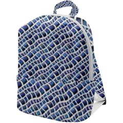 Blue Snake Zip Up Backpack by DinkovaArt
