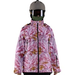 Peonies Nature Bloom Blossom Pink Men s Zip Ski And Snowboard Waterproof Breathable Jacket by Tsamara