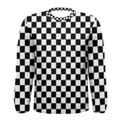 Pattern Checkered Squares Black White Pattern Men s Long Sleeve T-shirt by Sabxi