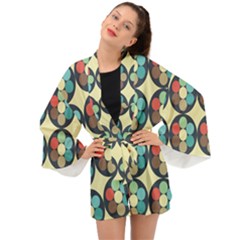 Circles Round Pattern Sphere Ball Long Sleeve Kimono by Sabxi