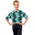 Triangles Pyramid Geometric Pattern Kids Mock Neck T-Shirt View1