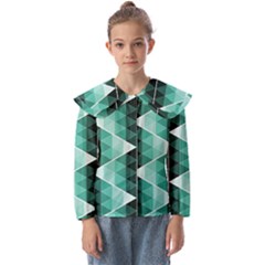 Triangles Pyramid Geometric Pattern Kids  Peter Pan Collar Blouse by Sabxi