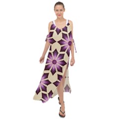 Pattern Design Star Snowflake Maxi Chiffon Cover Up Dress by Sabxi