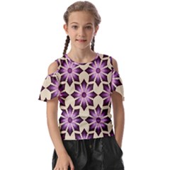 Pattern Design Star Snowflake Kids  Butterfly Cutout T-shirt by Sabxi