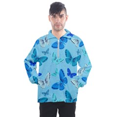 Butterflies Insect Pattern Nature Men s Half Zip Pullover by Sabxi
