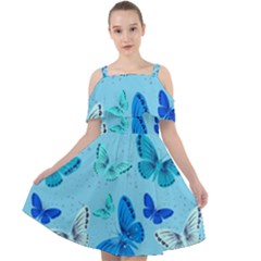 Butterflies Insect Pattern Nature Cut Out Shoulders Dress by Sabxi