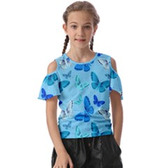 Butterflies Insect Pattern Nature Kids  Butterfly Cutout T-shirt by Sabxi