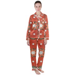 Background Abstract Women s Long Sleeve Satin Pajamas Set by Sabxi