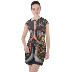 Lungs Health Drawstring Hooded Dress by Sabxi