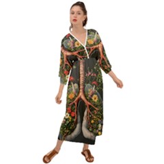 Lungs Health Grecian Style  Maxi Dress by Sabxi