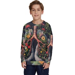 Lungs Health Kids  Crewneck Sweatshirt by Sabxi