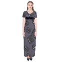 Background Wallpaper Pattern Notes Short Sleeve Maxi Dress View1