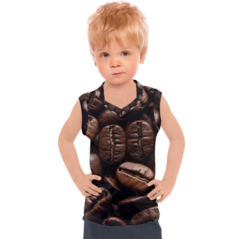 Coffee Beans Kids  Sport Tank Top by Sabxi
