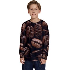 Coffee Beans Kids  Crewneck Sweatshirt by Sabxi