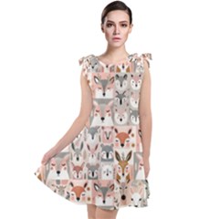 Mix Animal Faces Tie Up Tunic Dress by DinkovaArt