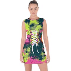 Neon Jesus 8375771 Lace Up Front Bodycon Dress by Jabberwonkers
