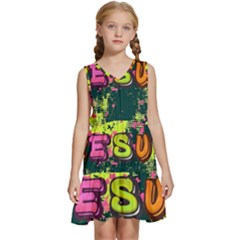 Neon Jesus 8375771 Kids  Sleeveless Tiered Mini Dress by Jabberwonkers