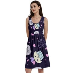 Cupcake Doodle Heart Love Classic Skater Dress by Posterlux