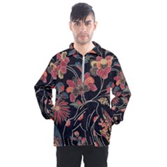 Red Flowers 2 Men s Half Zip Pullover by DinkovaArt