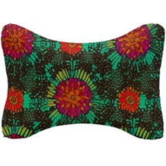 Mid Century Retro Floral 1970s 1960s Pattern 72 Seat Head Rest Cushion by violetheavensky