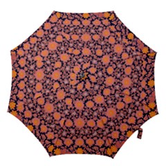 Mid Century Retro Floral 1970s 1960s Pattern 74 Hook Handle Umbrellas (medium) by violetheavensky
