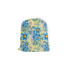 Flowers Bloom Blossom Petals Plant Drawstring Pouch (small) by Posterlux