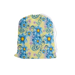 Flowers Bloom Blossom Petals Plant Drawstring Pouch (large) by Posterlux