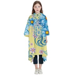Flowers Bloom Blossom Petals Plant Kids  Hooded Rain Ponchos by Posterlux