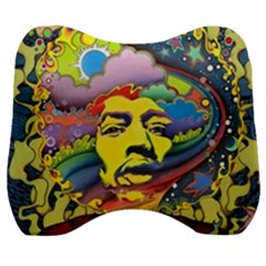 Psychedelic Rock Jimi Hendri Velour Head Support Cushion by Tsamara